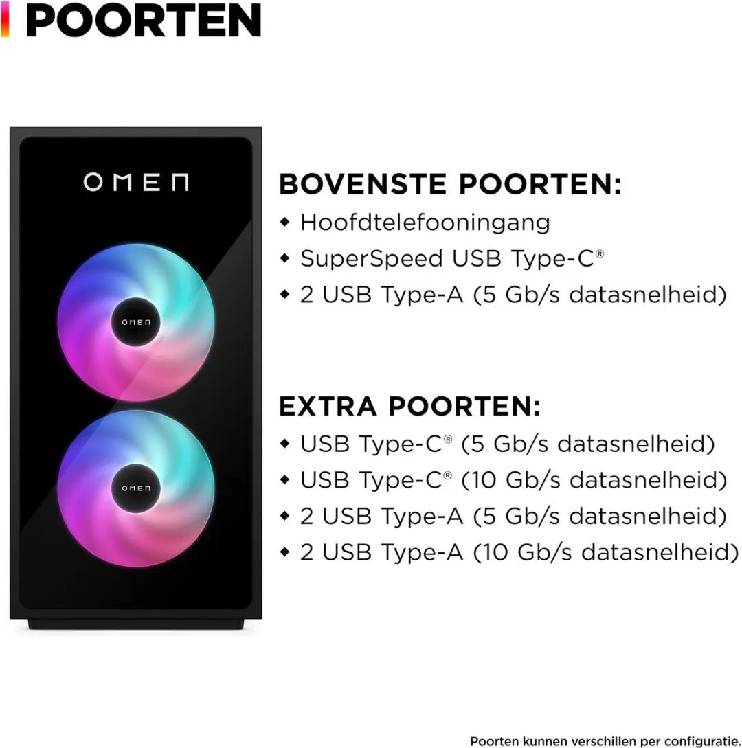 HP OMEN 35L GT16-0168nd Gaming PC - Zwart