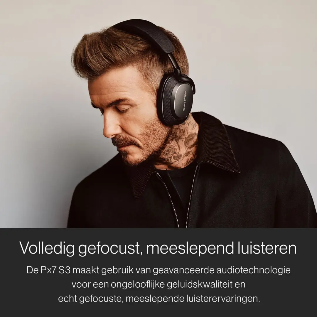 Bowers & Wilkins Px7 S3 Draadloze Hoofdtelefoon - Noise Cancelling 30u - Antraciet Zwart