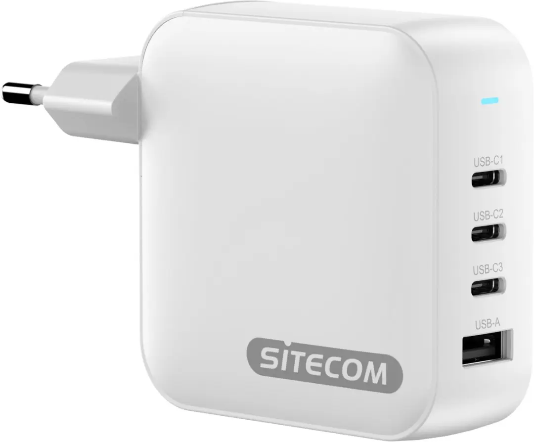 Sitecom CH-1114 165W USB-C Wall Charger - 4 Poorten - Wit