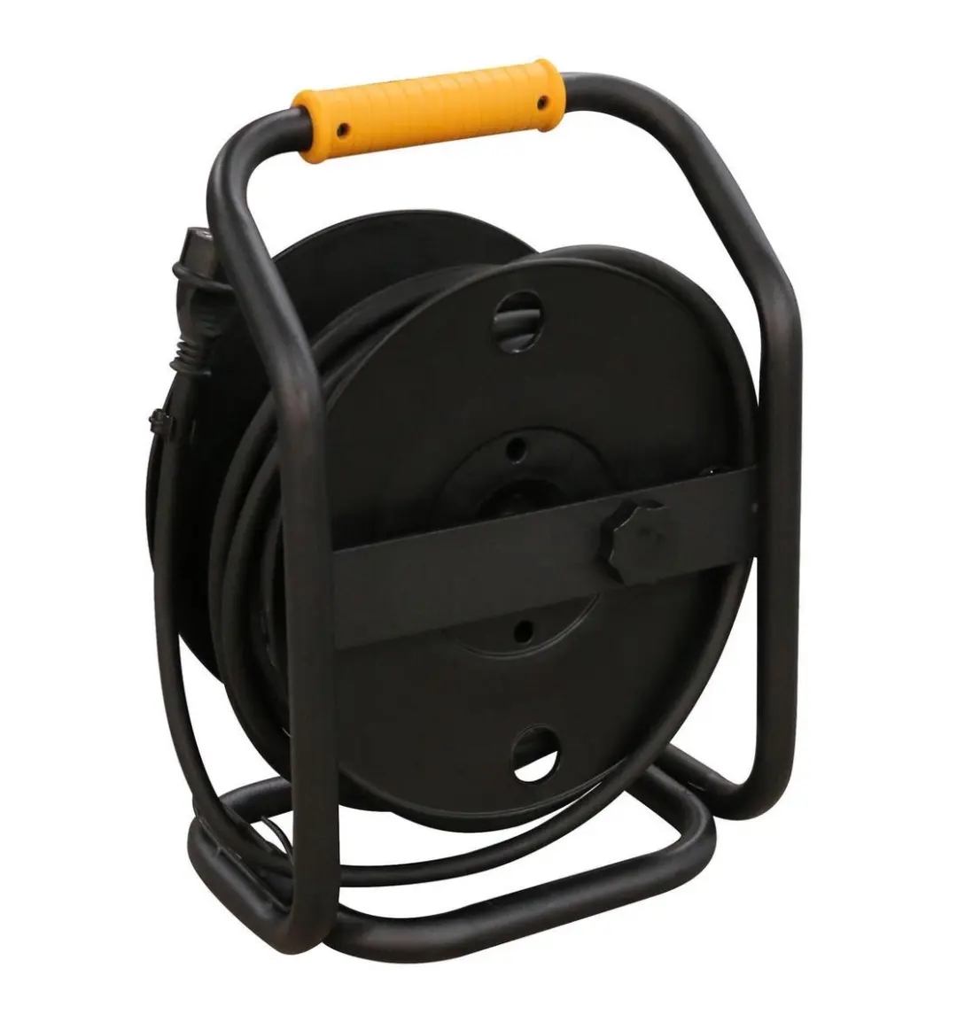 Relectric Kabelhaspel 25m - 4 Stopcontacten 3600W - IP44 - Zwart/Oranje