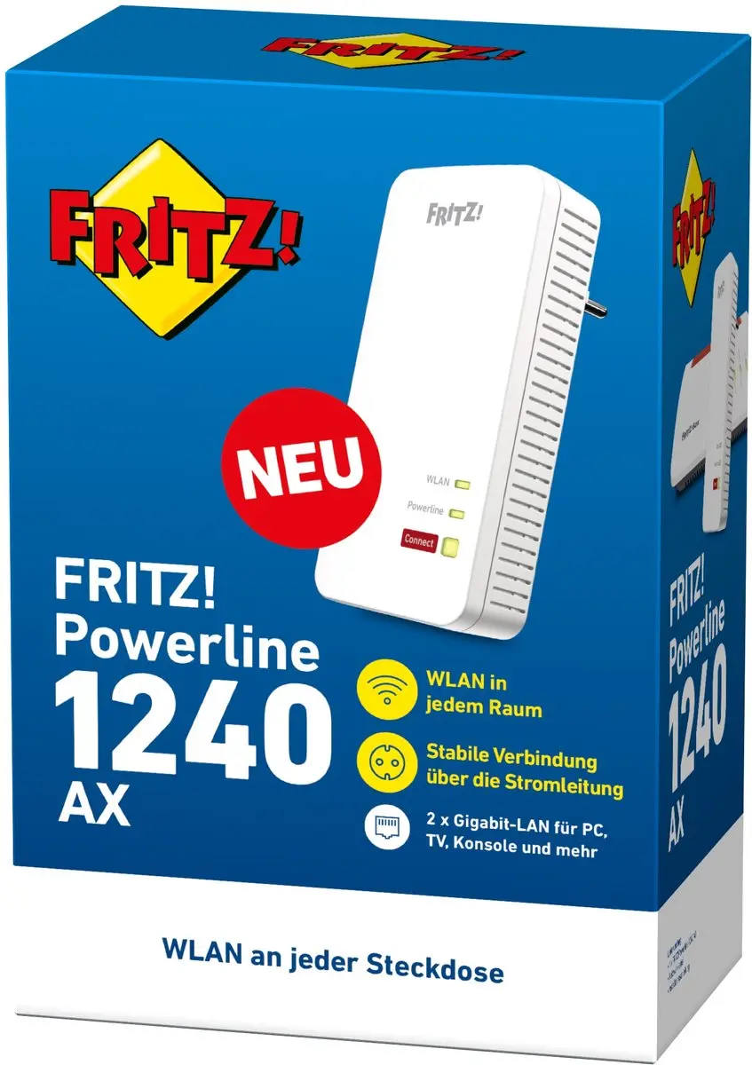 FRITZ!Powerline 1240 AX 20003023 - 1200 Mbit/s - Zwart