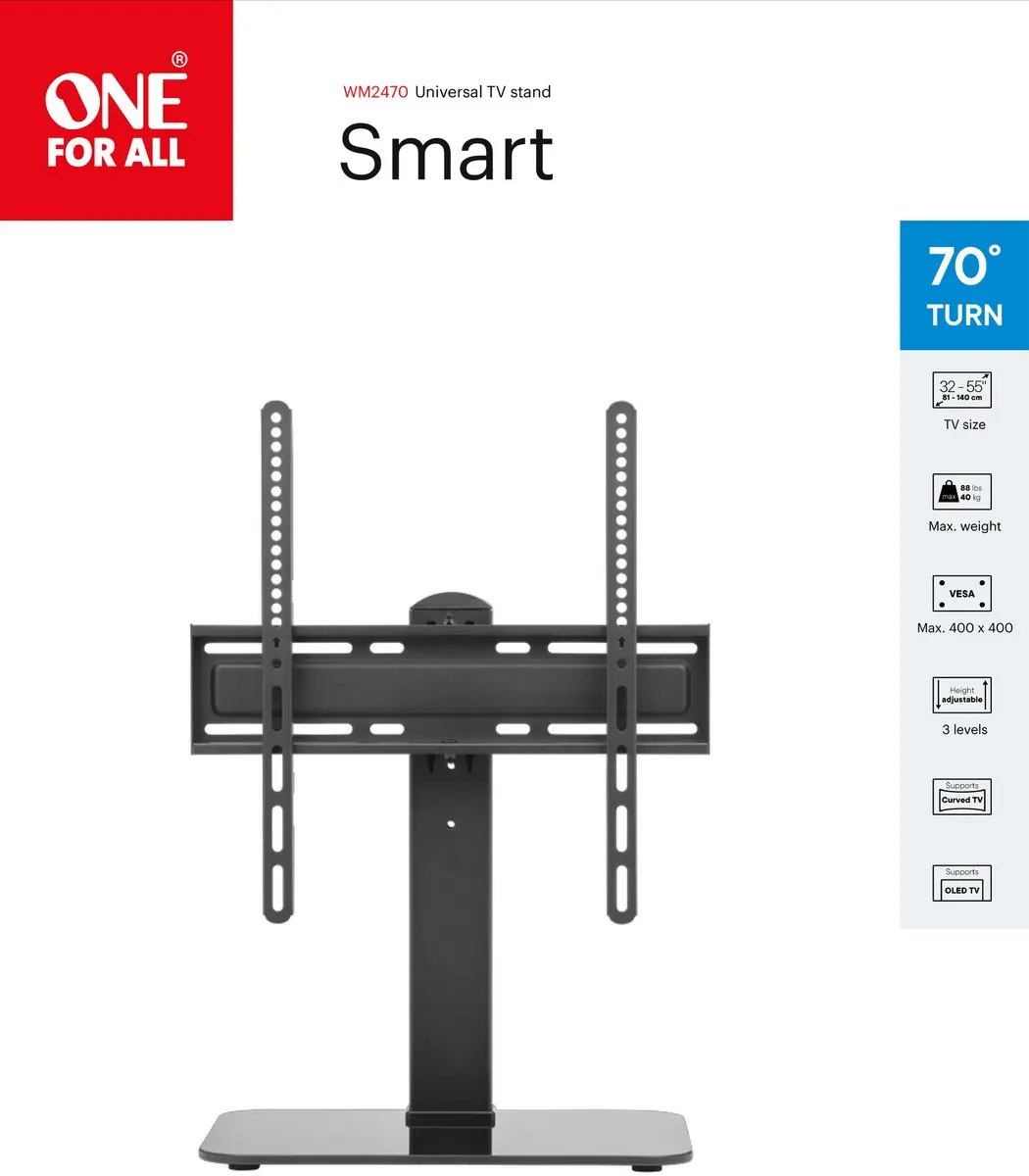 One For All WM2470 TV-standaard - 32-55" - 40 kg - Zwart