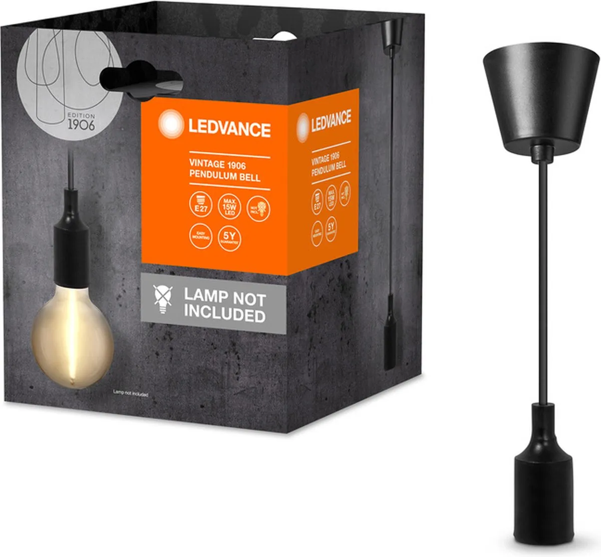 LEDVANCE Vintage 1906 Hanglamp BELL E27 - Zwart