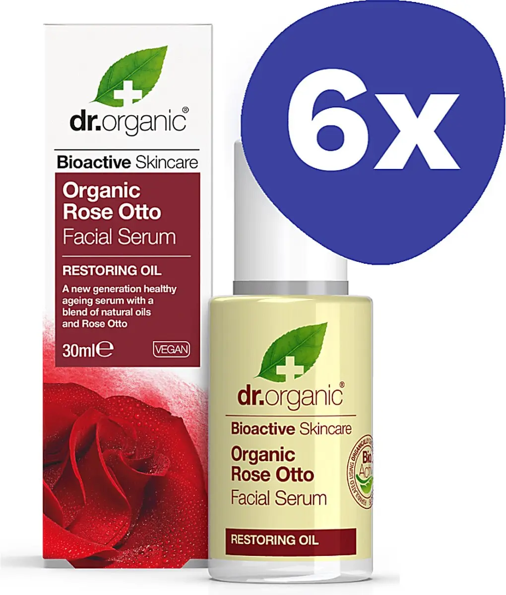 Dr. Organic Rozen Gezichtsserum 30ml - 6 Stuks