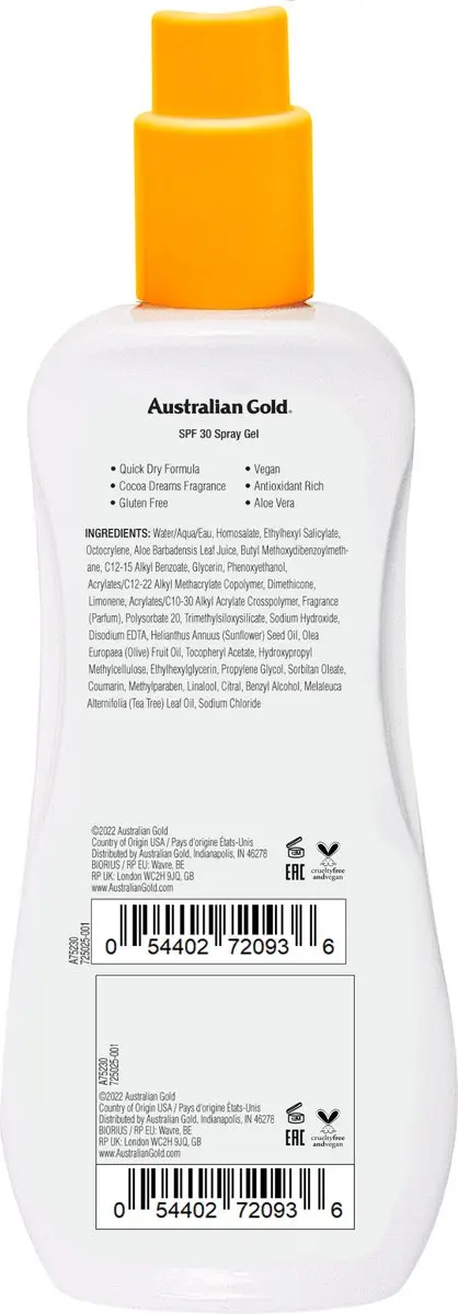 Australian Gold Spray Gel SPF 30 237ml