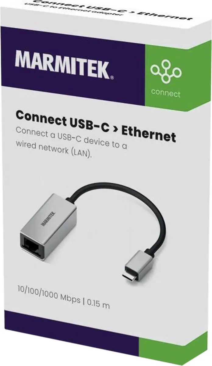 Marmitek Connect 25008373 USB-C naar Ethernet Adapter