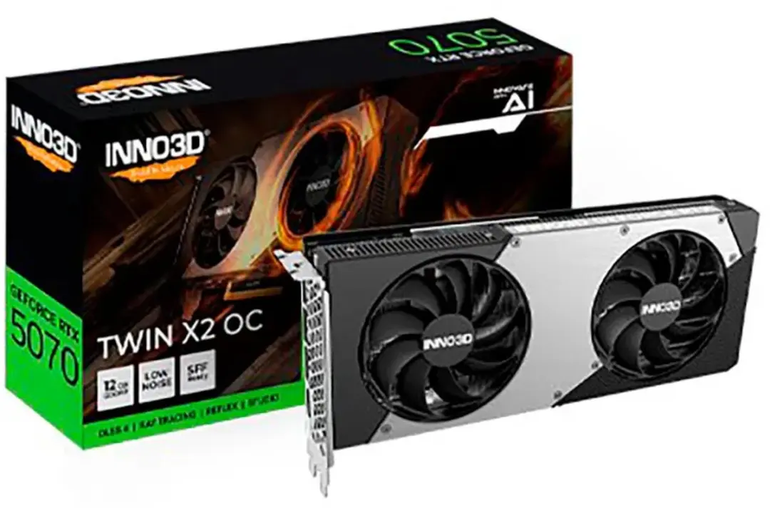 INNO3D GeForce RTX 5070 TWIN X2 Videokaart 12GB GDDR7 - Zwart - afbeelding 6 van 6