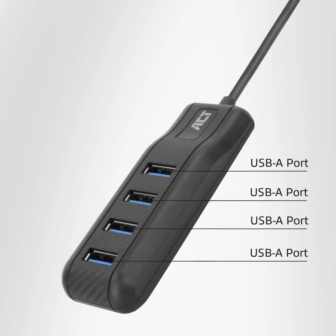 ACT AC6420 USB-C Hub 3.0 - 4x USB-A - Zwart
