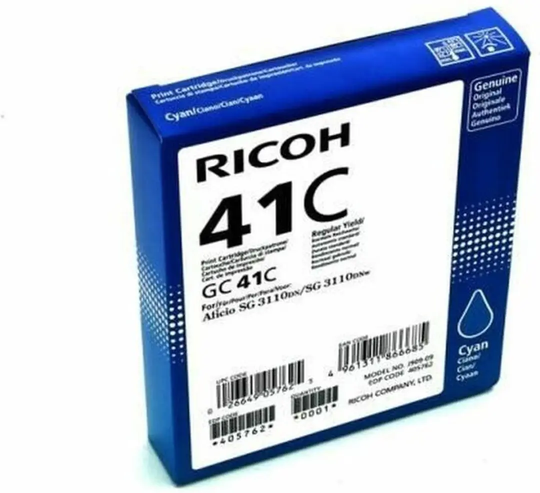 Ricoh 405762 Cyan Inktcartridge - 2200 pagina's