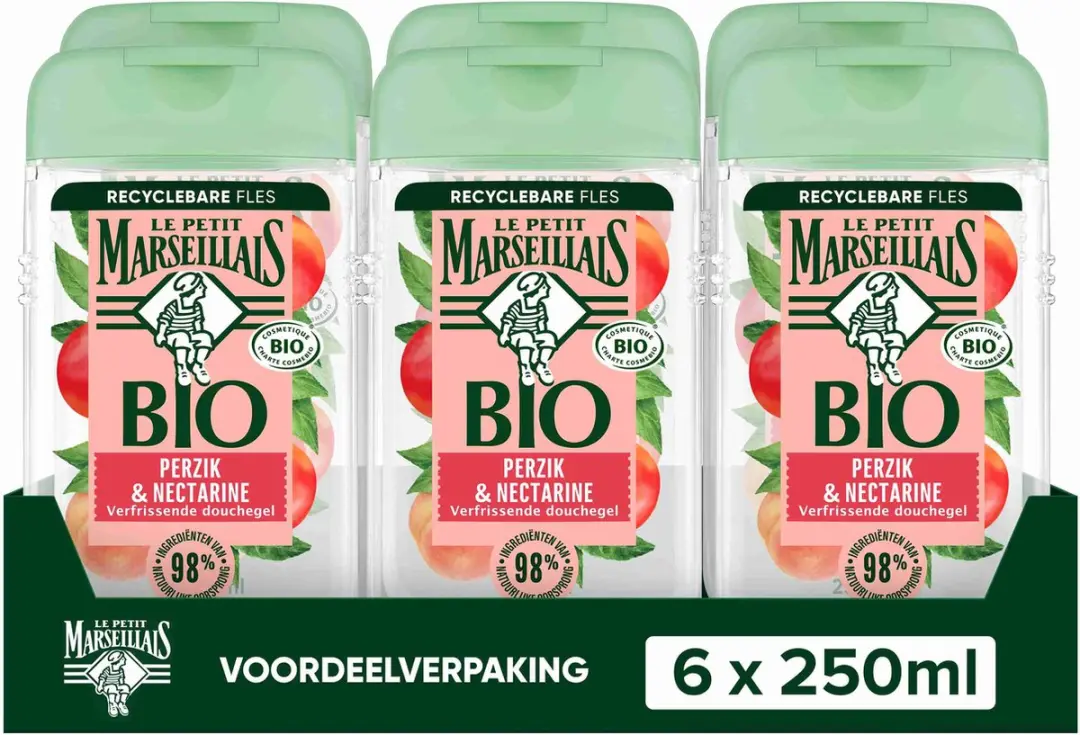 Le Petit Marseillais Bio Douchegel Verfrissende Perzik & Nectarine 6x250ml
