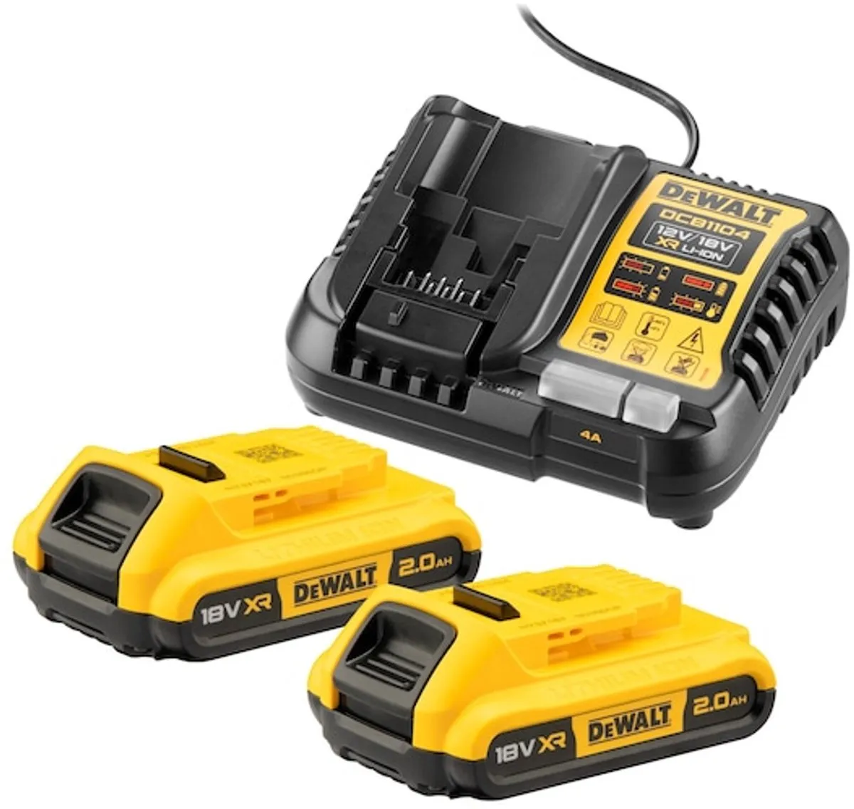 DeWalt DCB1104D2 Starterset 2x DCB183 18V XR Accu + Multilader - afbeelding 6 van 6