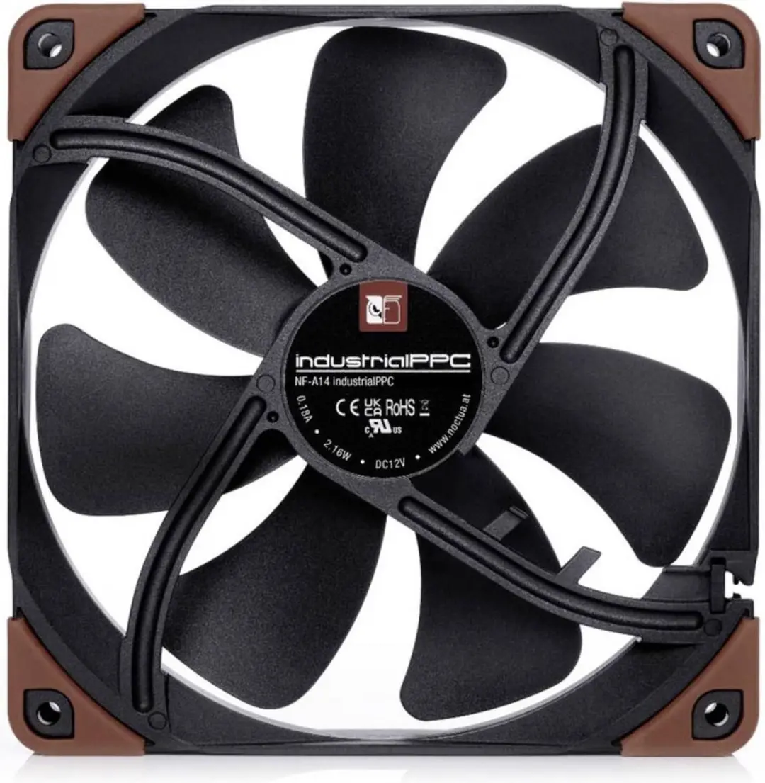 Noctua NF-A14 industrialPPC-24V-3000 Ventilator 140mm - 3000 RPM - Zwart