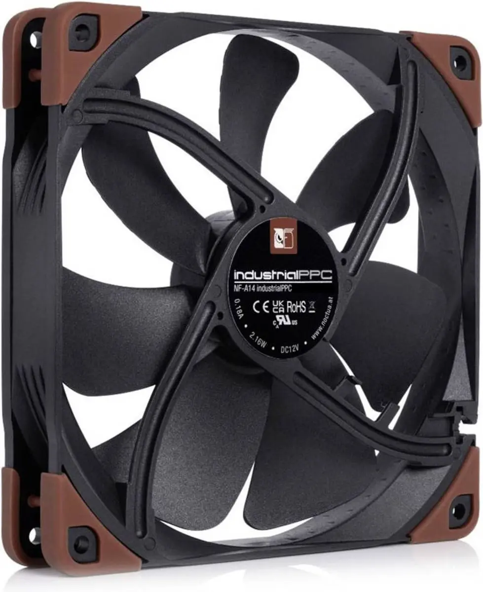 Noctua NF-A14 industrialPPC-24V-3000 Ventilator 140mm - 3000 RPM - Zwart