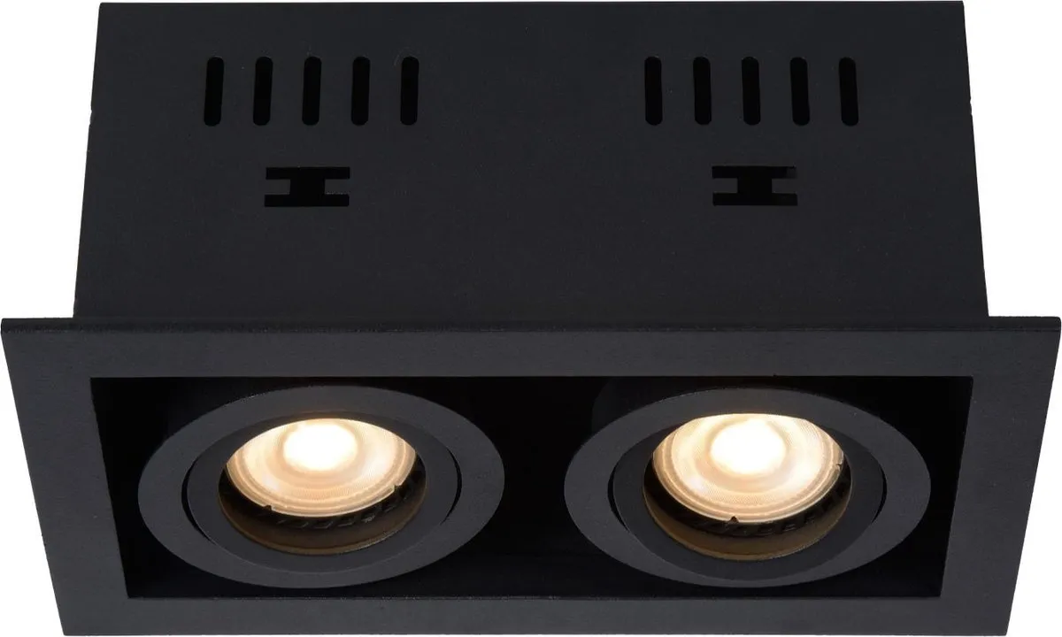 Lucide Chimney Inbouwspot 2xGU10 - Zwart