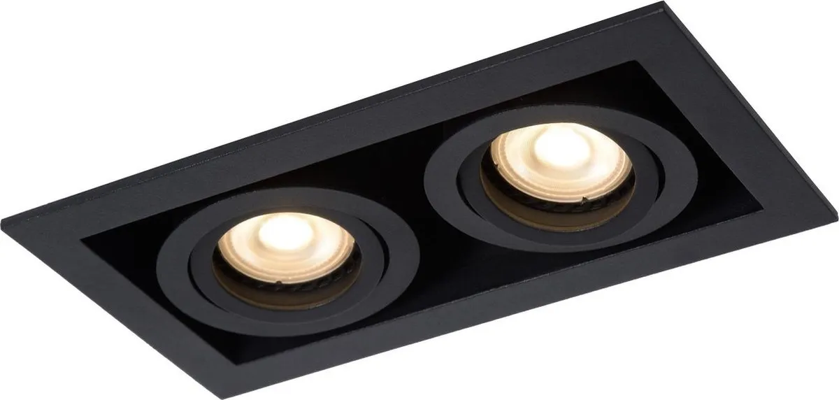 Lucide Chimney Inbouwspot 2xGU10 - Zwart