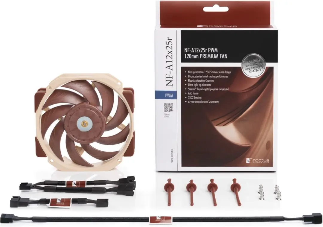 Noctua NF-A12x25R PWM Ventilator 12cm - 2000 RPM - Bruin