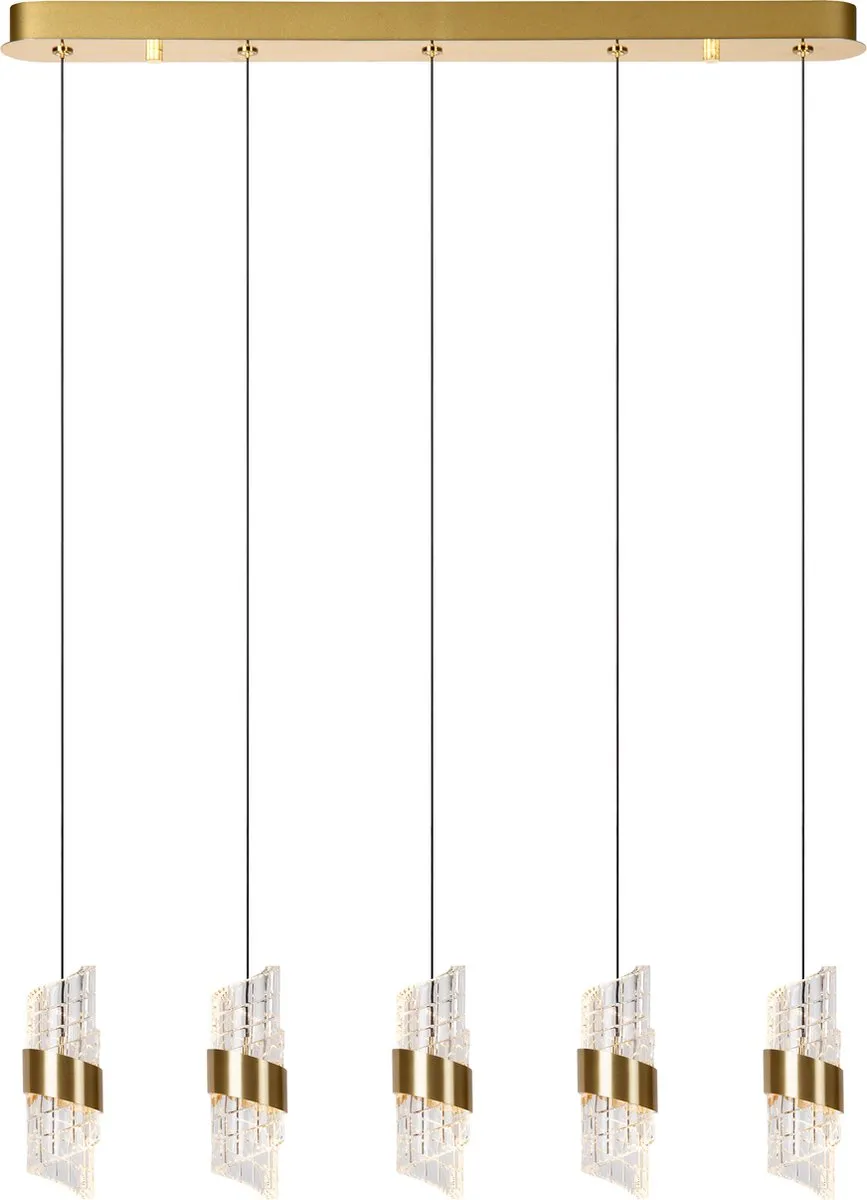 Lucide Kligande Hanglamp 5x7,8W LED - Mat Goud/Messing