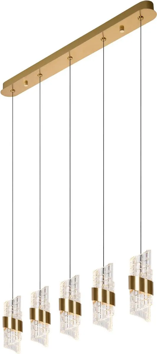 Lucide Kligande Hanglamp 5x7,8W LED - Mat Goud/Messing