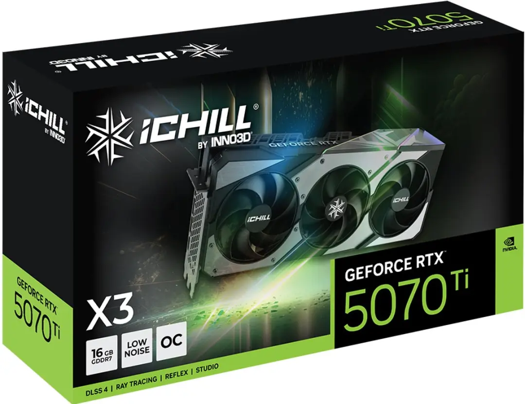 INNO3D iChill GeForce RTX 5070 Ti X3 16GB GDDR7 - Zwart