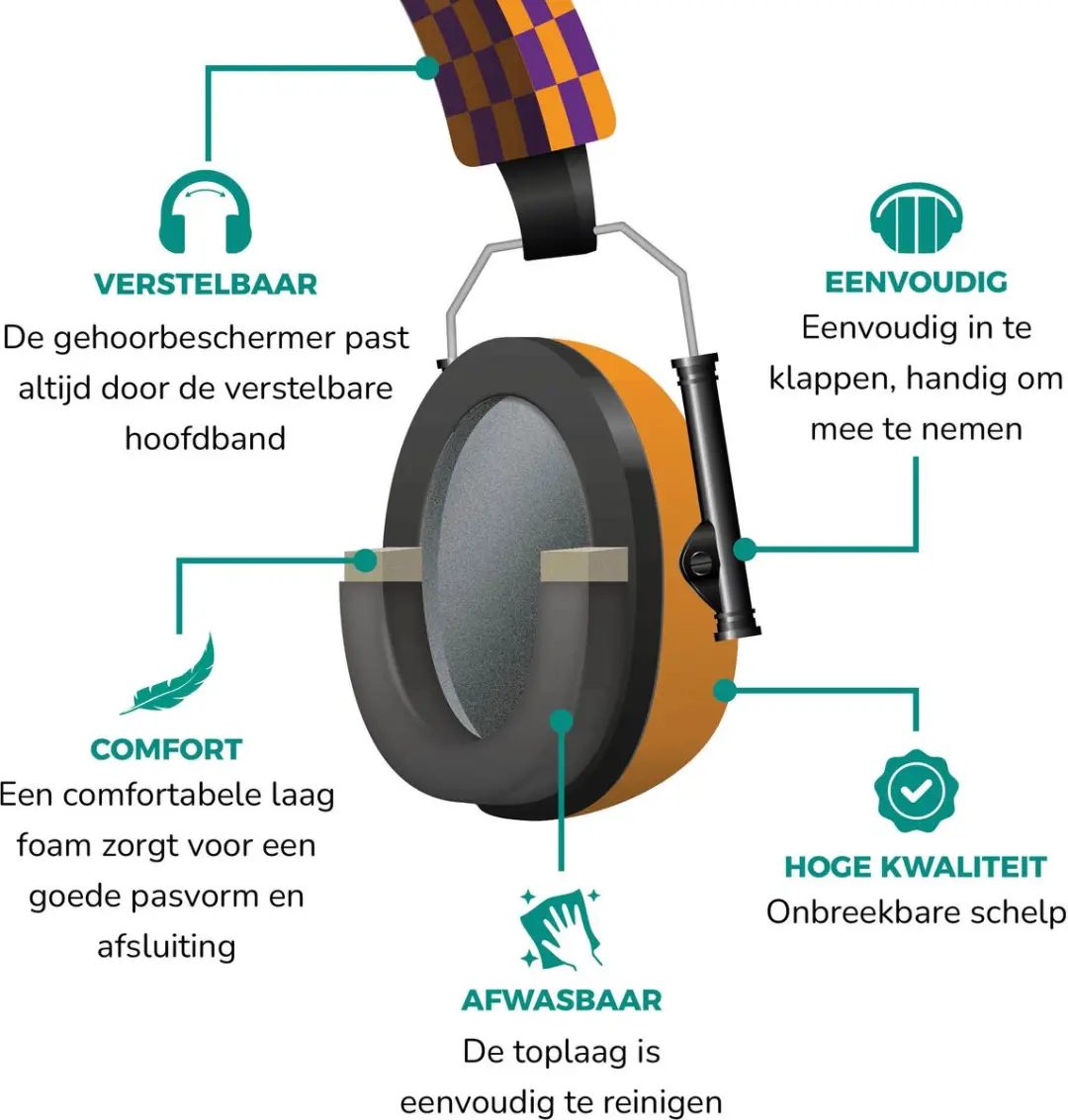 Alecto BV-71 Gehoorbescherming Kinderen - Oranje