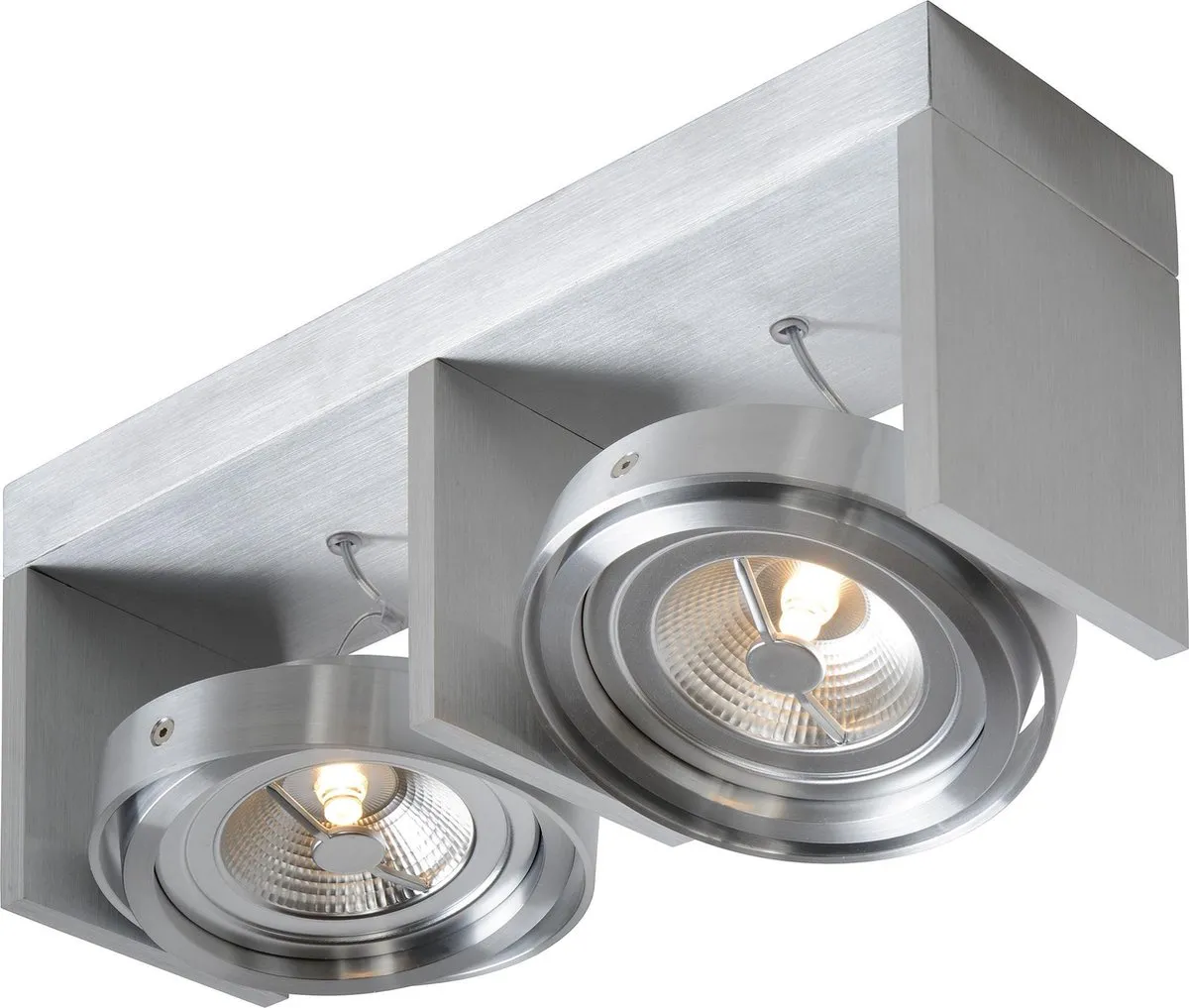 Lucide ZETT-LED Plafondspot G53 AR111 2x12W 2700K - Mat chroom
