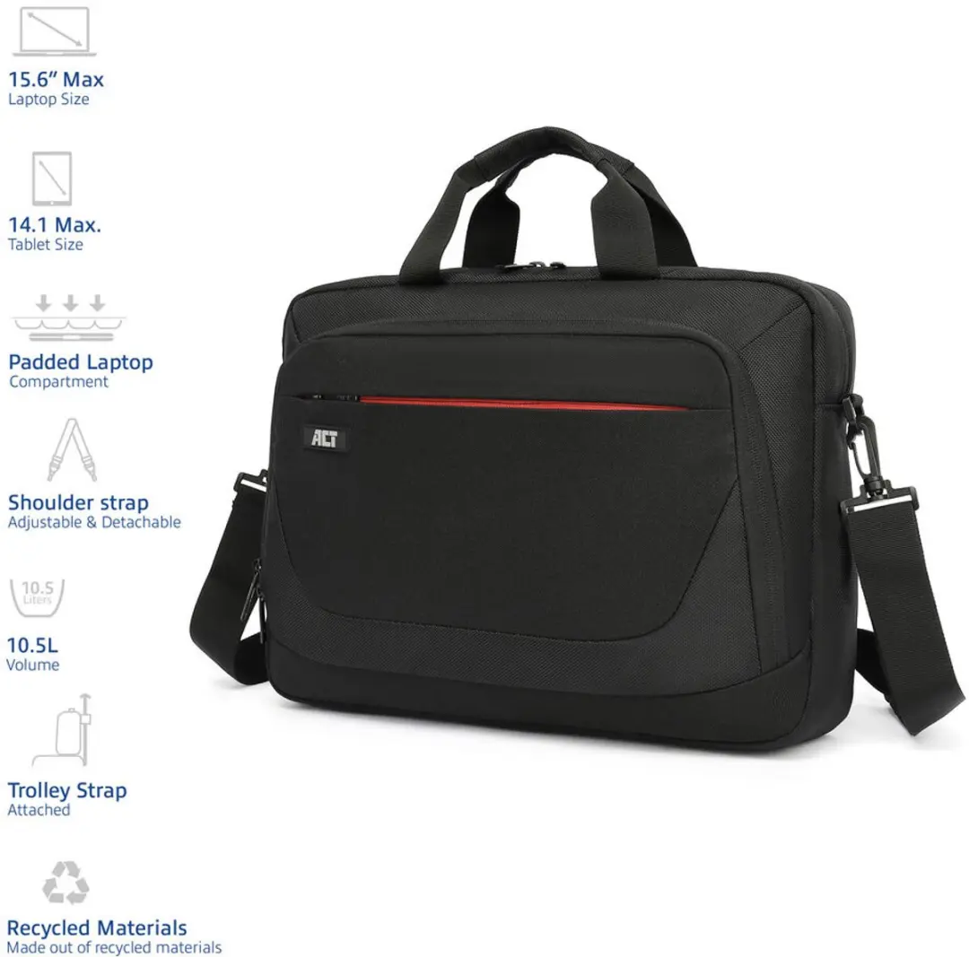 ACT Suburb Schoudertas AC8570 - Laptop 15,6" - Zwart