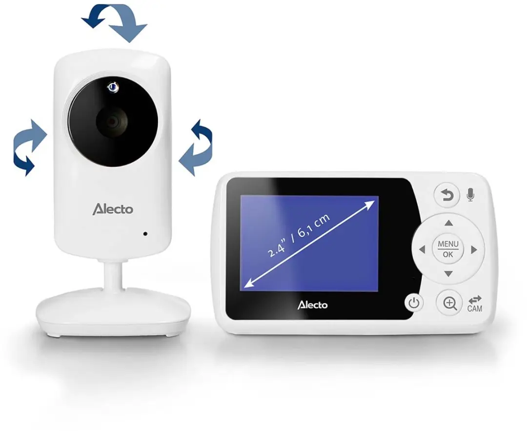Alecto DVM64 Babyfoon met camera - 2,4 inch kleurenscherm - Wit