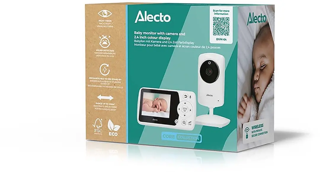 Alecto DVM64 Babyfoon met camera - 2,4 inch kleurenscherm - Wit - afbeelding 6 van 6
