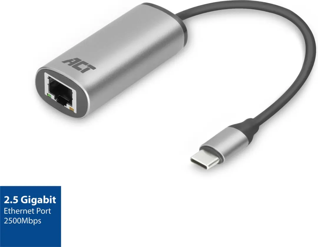 ACT AC7081 USB-C naar 2,5 Gigabit Ethernet Adapter - Grijs - afbeelding 6 van 6