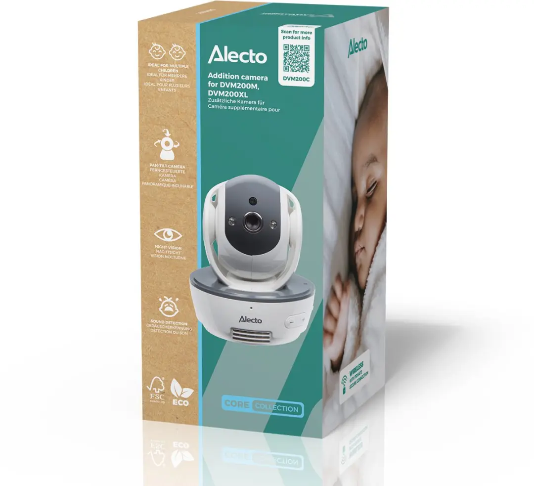 Alecto DVM200C Babyfoonuitbreiding - Extra Camera - Wit - afbeelding 6 van 6