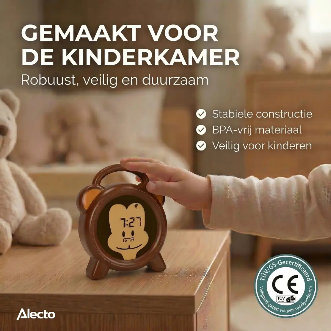 Alecto BC100MONKEY Slaaptrainer Kinderwekker - Monkey