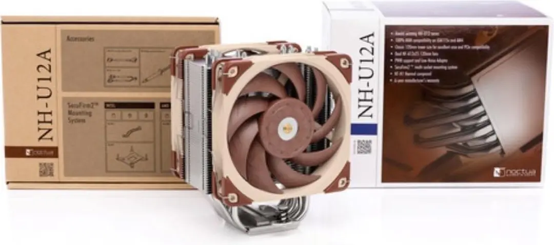 Noctua NH-U12A CPU Koeler - 2x 120mm Zwart