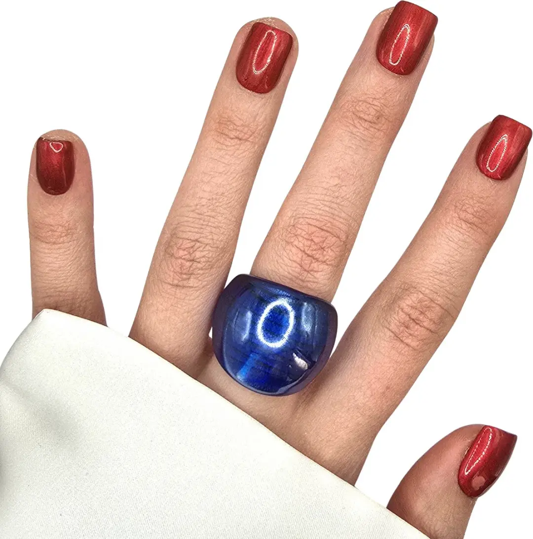 SD Press on Nails B-253 Plaknagels - 20 Stuks - Rood Shimmer Metallic