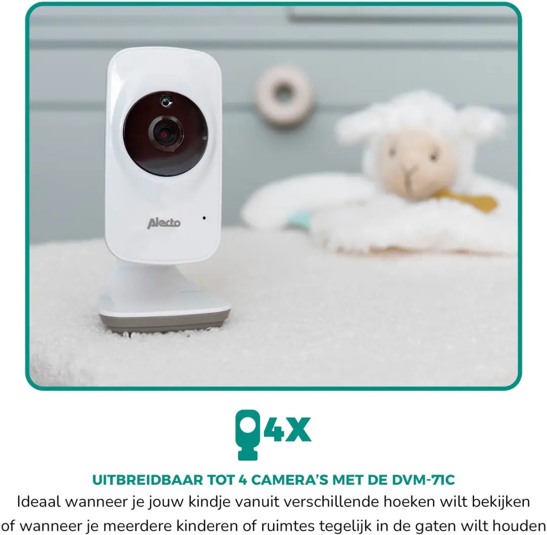 Alecto DVM71BK Babyfoon met Camera - 2.4" Kleurenscherm - Zwart