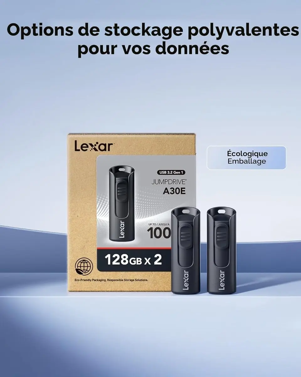 Lexar JumpDrive A30E 128GB USB 3.2 - 2 Stuks - Zwart