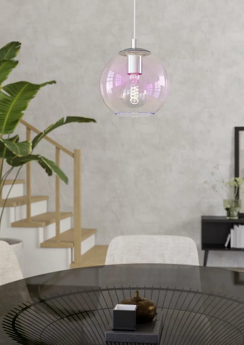 Eglo Ariscani 2 Hanglamp - Ø20cm - Chroom/Gekleurd glas