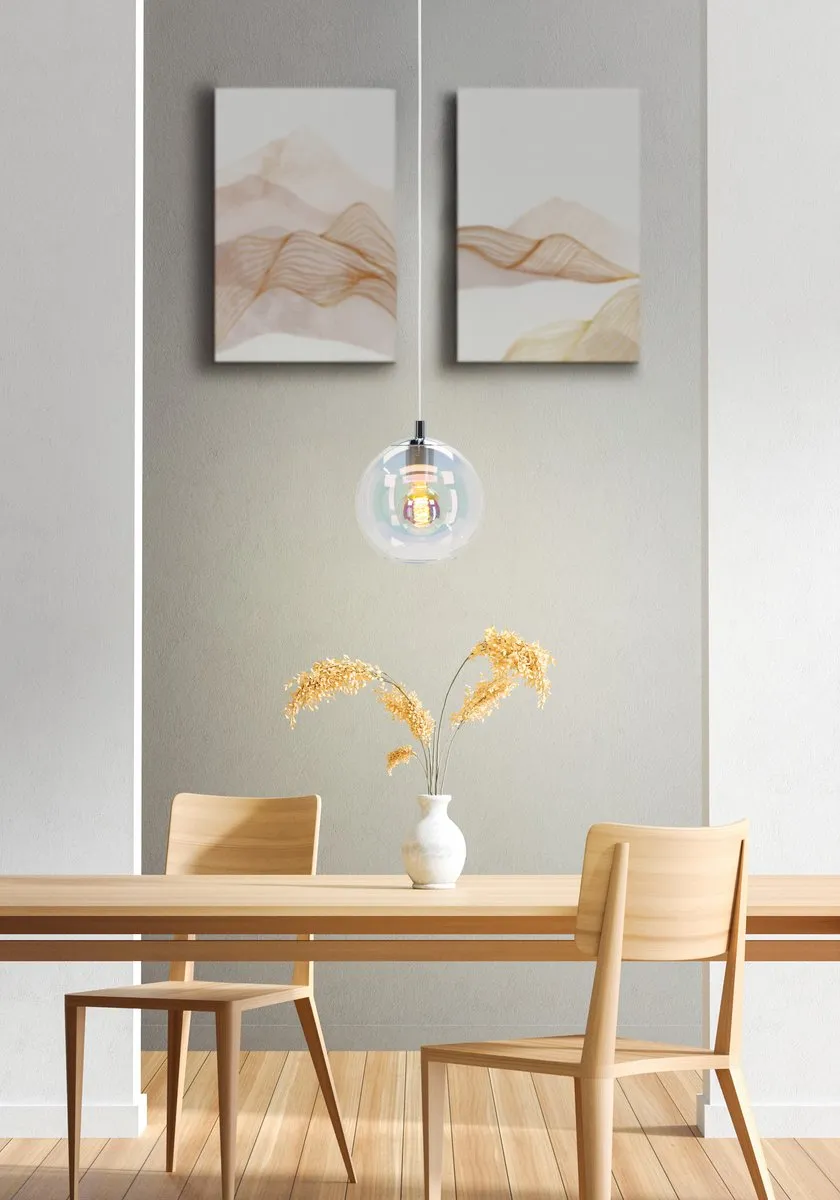 Eglo Ariscani 2 Hanglamp - Ø20cm - Chroom/Gekleurd glas