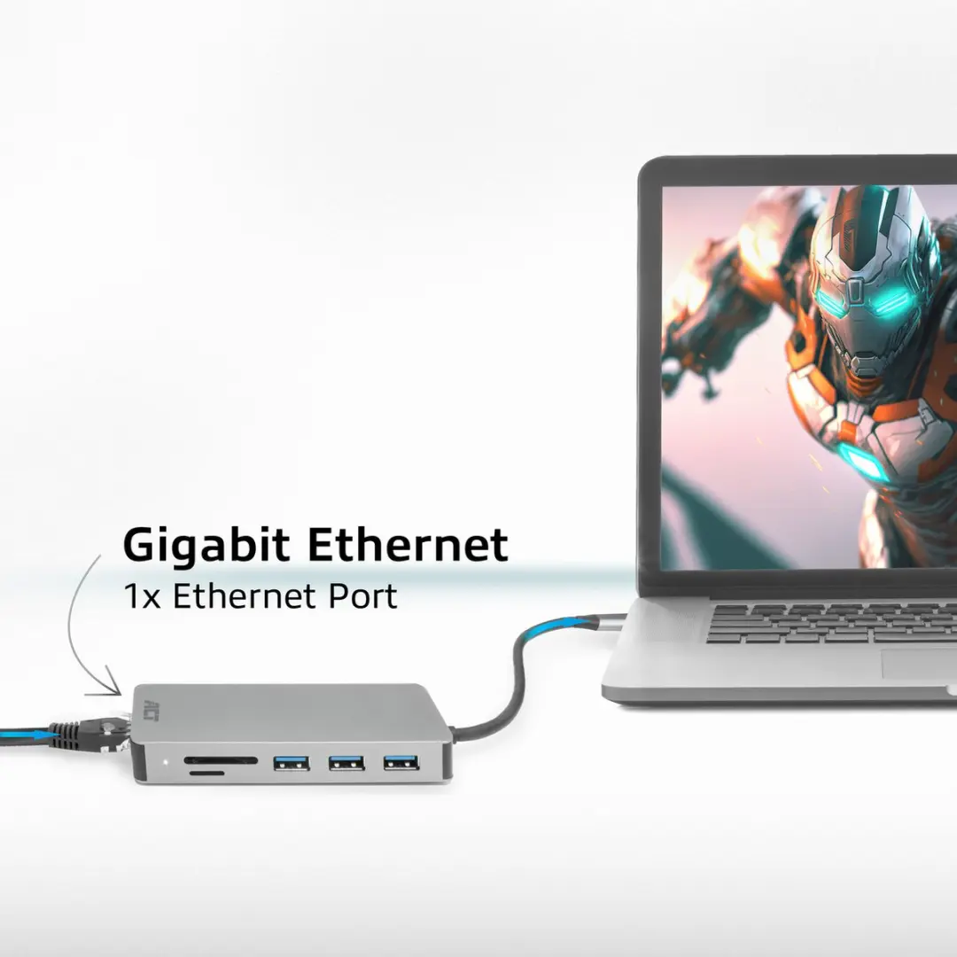 ACT AC7092 USB-C 4K Docking Station - Grijs