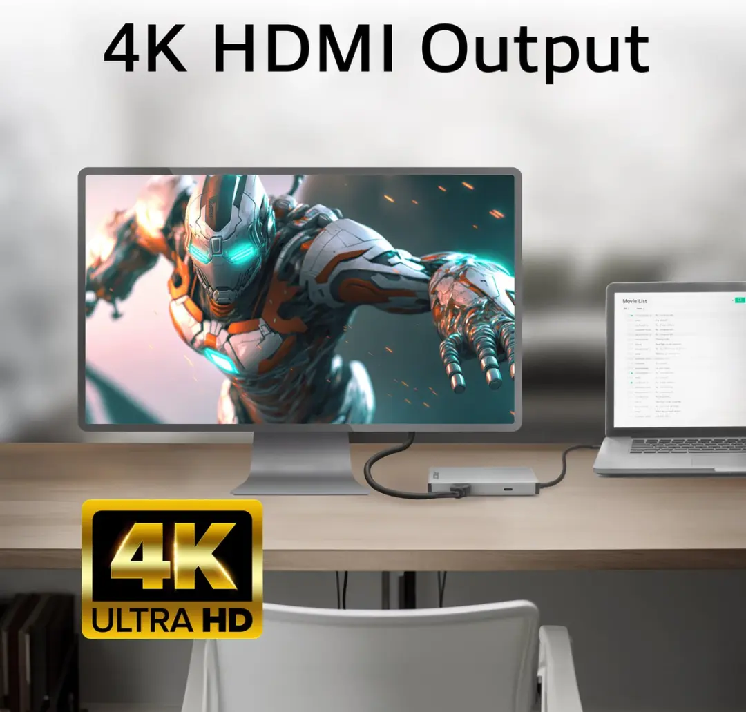 ACT AC7092 USB-C 4K Docking Station - Grijs - afbeelding 6 van 6