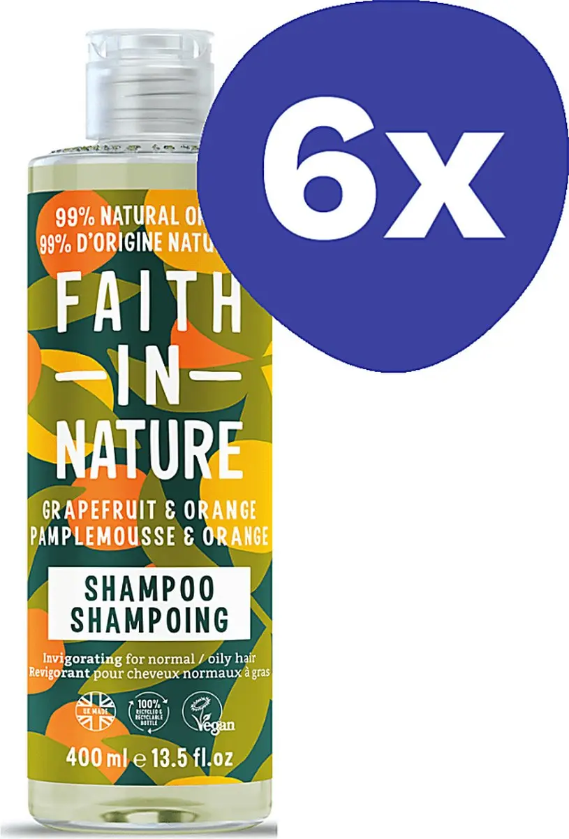 Faith In Nature Grapefruit & Sinaasappel Shampoo 6x400ml