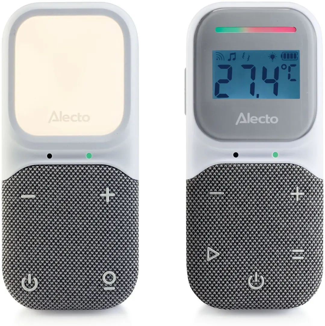 Alecto DBX140 Full Eco DECT Babyfoon - Nachtlampje & Slaapliedjes - Wit/Grijs
