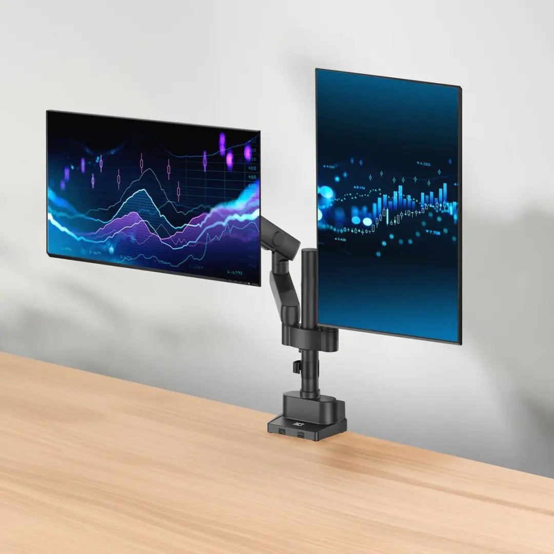 ACT Monitorarm AC8328 - 2 Schermen - 17-35" - Zwart