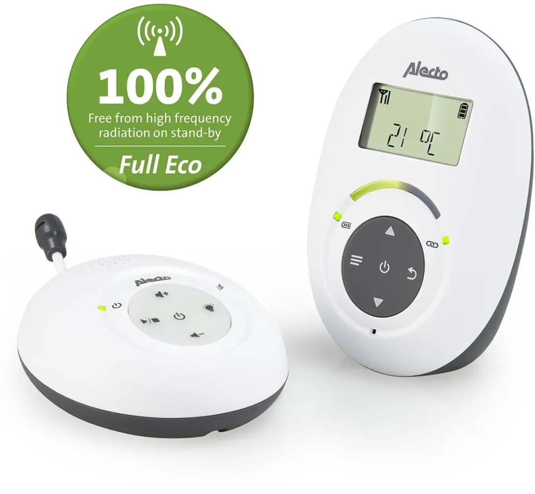 Alecto DBX-115 Full Eco DECT Babyfoon - Wit/Antraciet