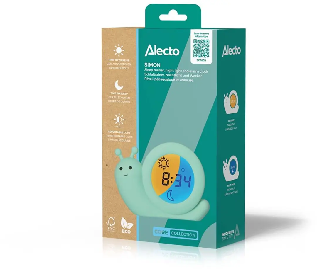 Alecto Baby BC110GN Slaaptrainer - Nachtlampje Mint Groen