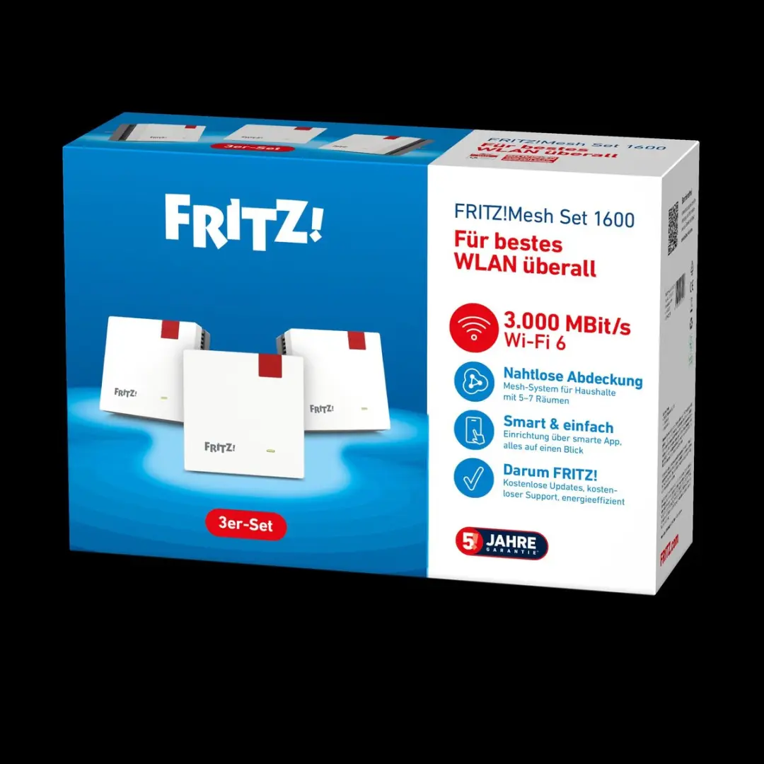 FRITZ! Mesh Set 1600 Wi-Fi 6 - 3 Stuks - Rood/Wit