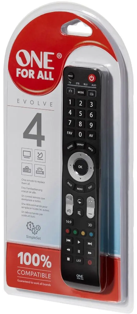 One For All Evolve 4 URC7145 Universele Afstandsbediening - Zwart