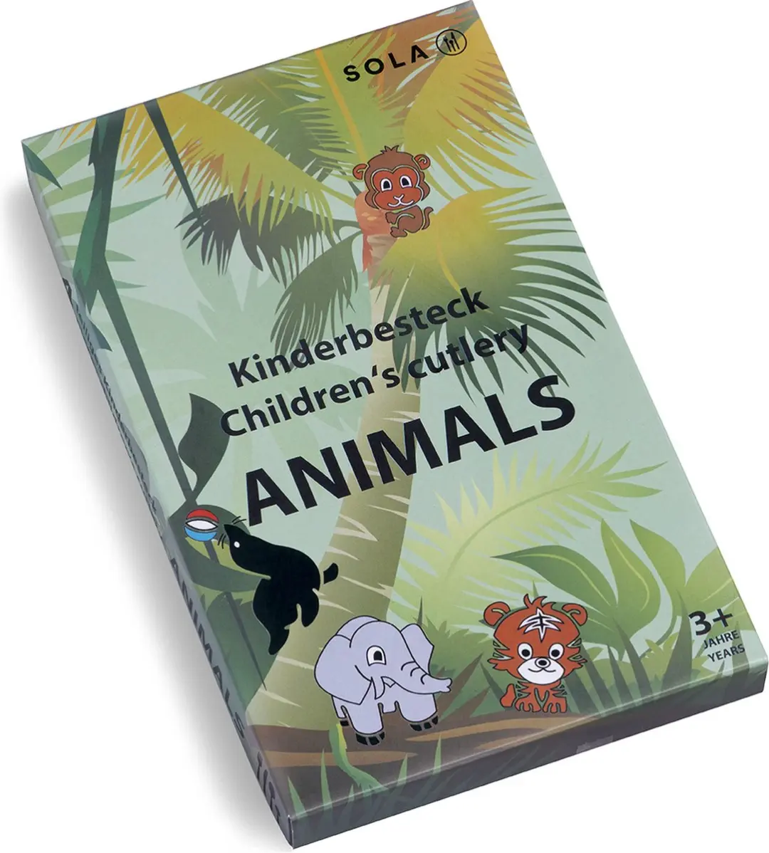 Sola Kinderbestek Jungle 4-delig - Zilverwit 18/10 RVS