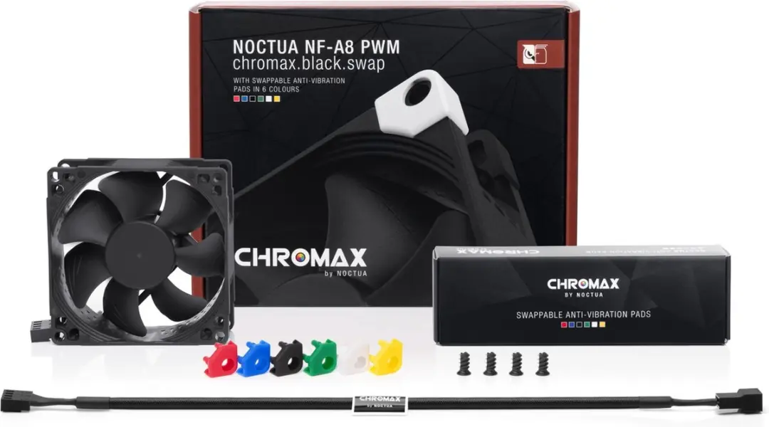 Noctua NF-A8 PWM chromax.black Ventilator 80mm - Zwart - afbeelding 6 van 6