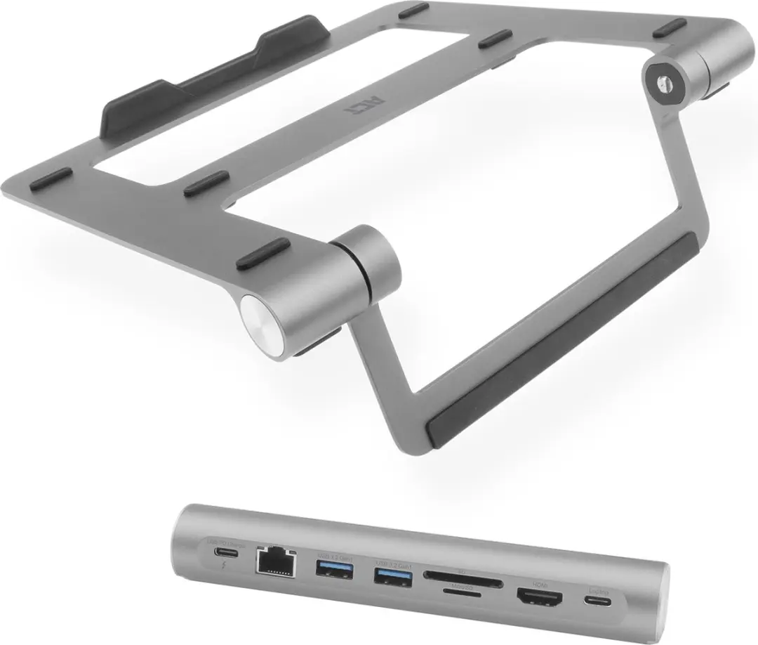 ACT AC8125 Laptopstandaard - Grijs - USB-C Dock