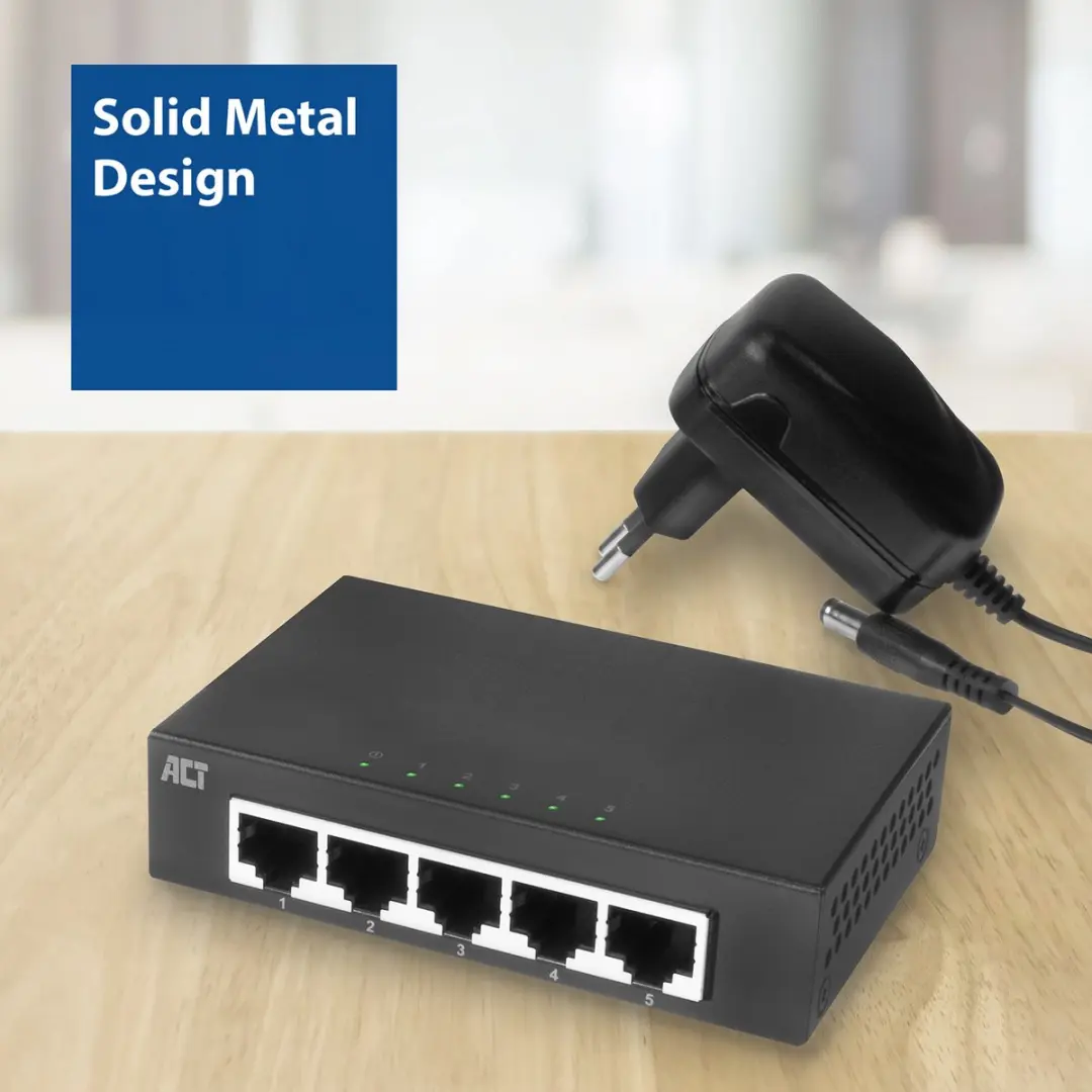 ACT AC4415 5-poorts Gigabit Ethernet Switch - Zwart